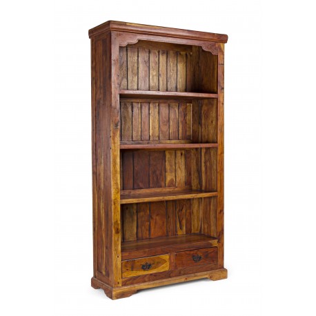 LIBRERIA CHATEAUX 4 P- 2 C IN LEGNO D'ACACIA FINITURA ANTICATA BY BIZZOTTO