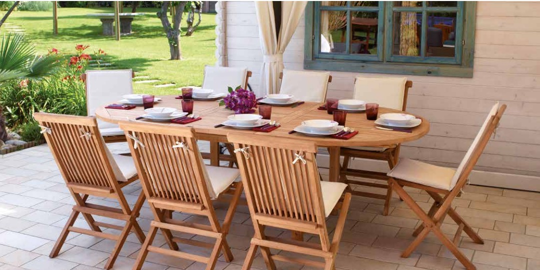 Tavolo da giardino ALICUDI in teak ovale allungabile by Greenwood miglior  prezzo su Arredocasastore